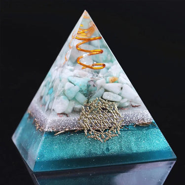 Cleansing Amazonite Orgonite Pyramid-Your Soul Place